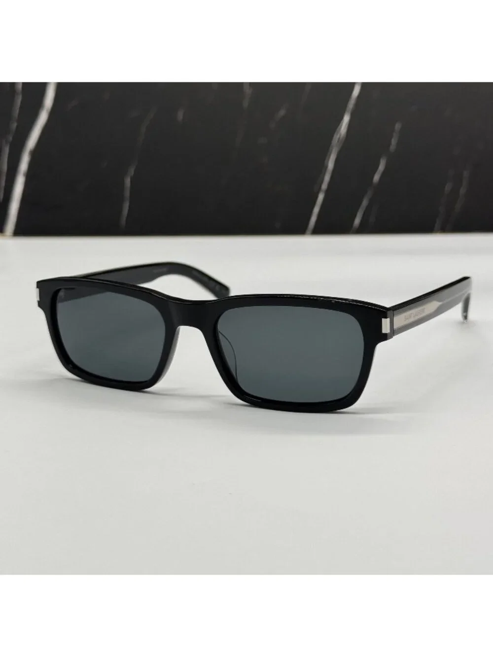 Saint Laurent SL662 001 Square Black Gray Sunglasses